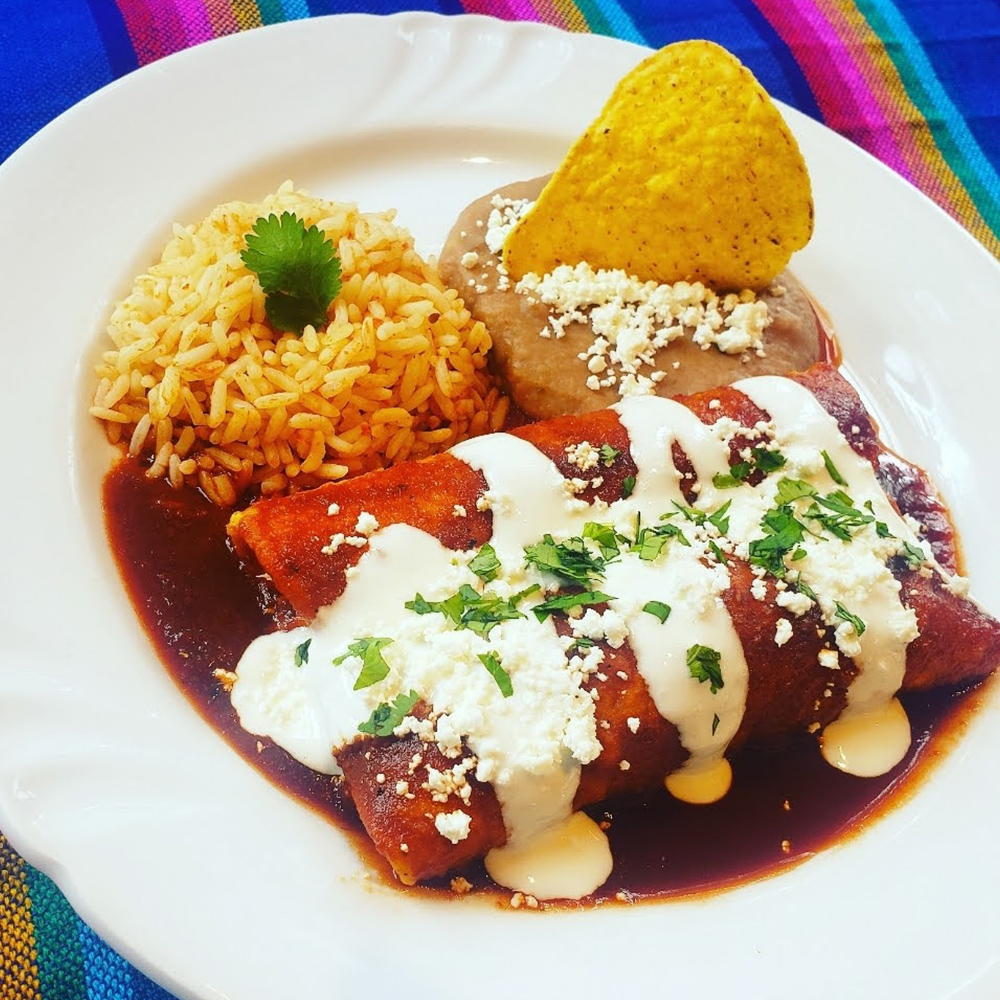 Traditional Mexican enchiladas
